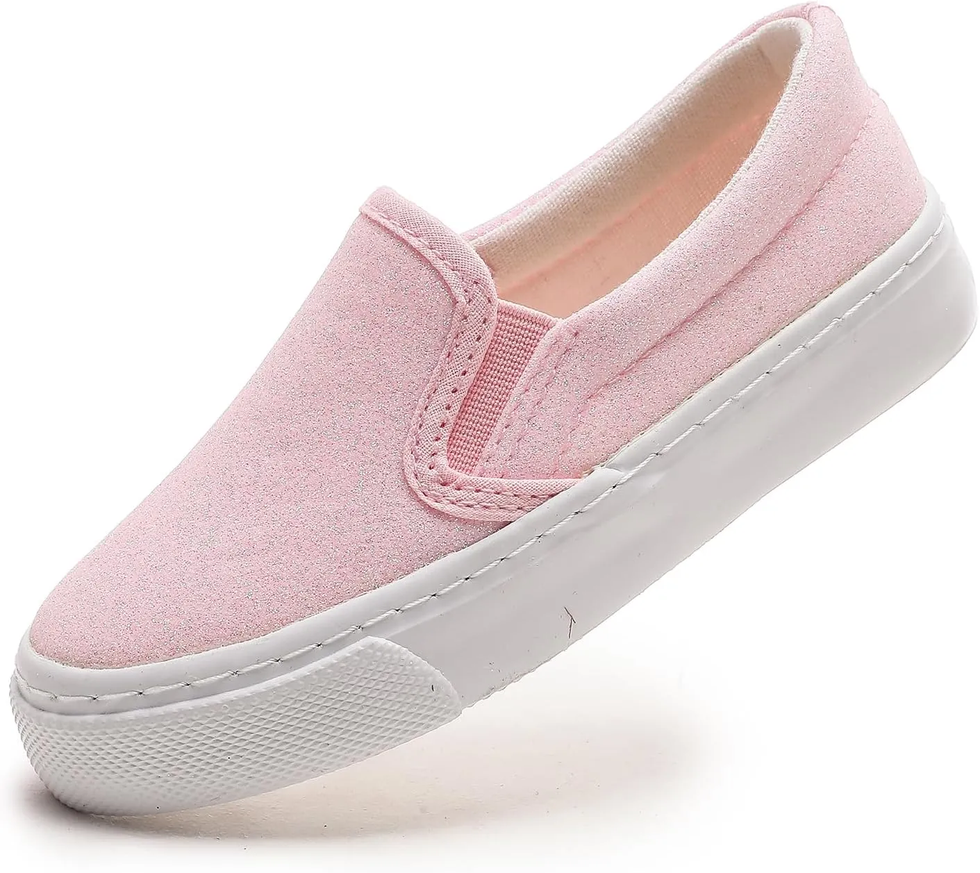 Kids Canvas Shoes Boys Girls Slip On Glitter Color Casual Walks Sneakers