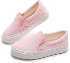 Kids Canvas Shoes Boys Girls Slip On Glitter Color Casual Walks Sneakers