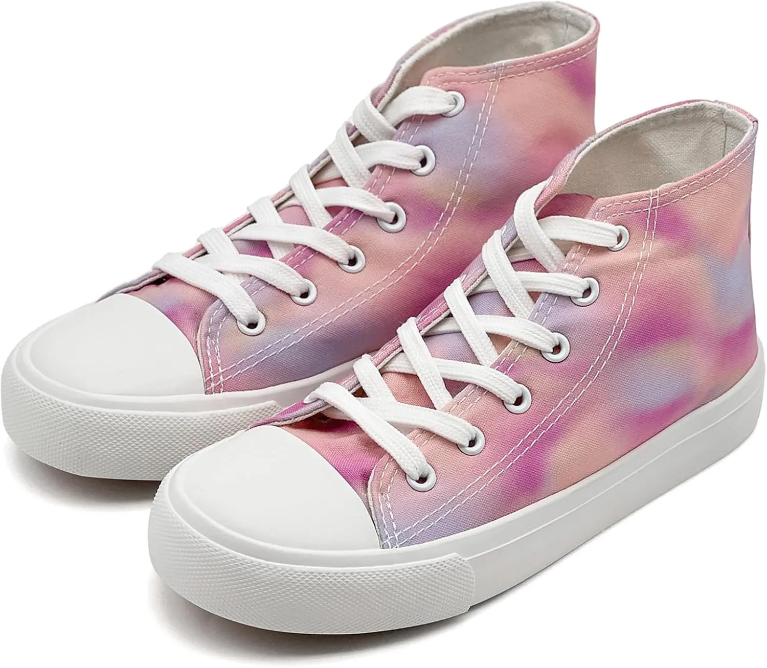 Kids Canvas Sneakers for Girls Boys High Top Canvas Fashion Shoes Comfortable Classic Casual Lace up Walking Running Shoes