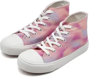 Kids Canvas Sneakers for Girls Boys High Top Canvas Fashion Shoes Comfortable Classic Casual Lace up Walking Running Shoes