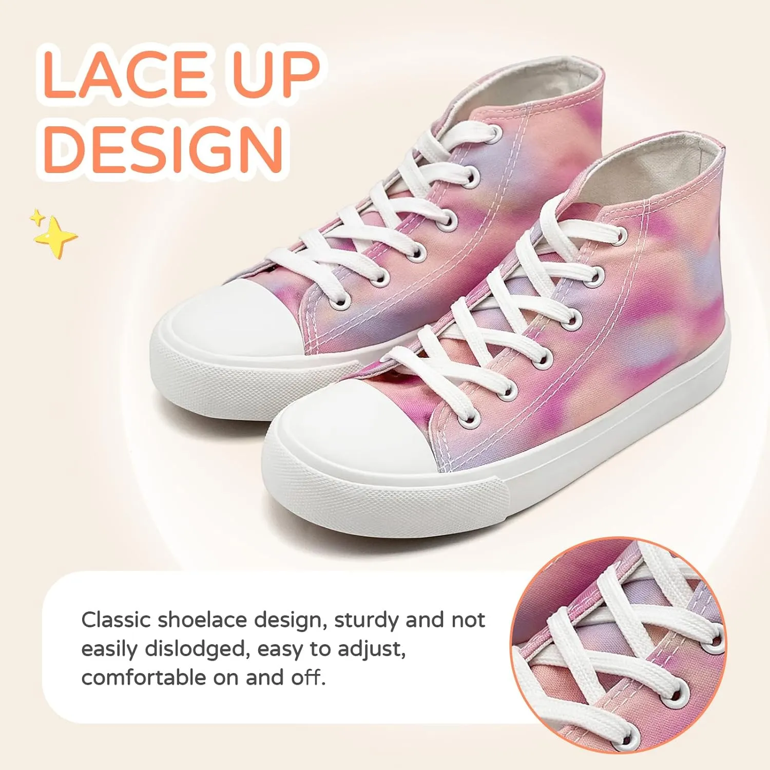 Kids Canvas Sneakers for Girls Boys High Top Canvas Fashion Shoes Comfortable Classic Casual Lace up Walking Running Shoes