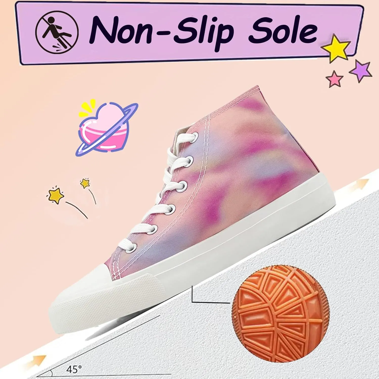 Kids Canvas Sneakers for Girls Boys High Top Canvas Fashion Shoes Comfortable Classic Casual Lace up Walking Running Shoes