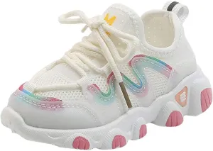 Kids Girls Shoes Size 6 Breathable Girls Infant Shoes Lace Up Baby Toddler Mesh Kids Soft Sneaker High Top