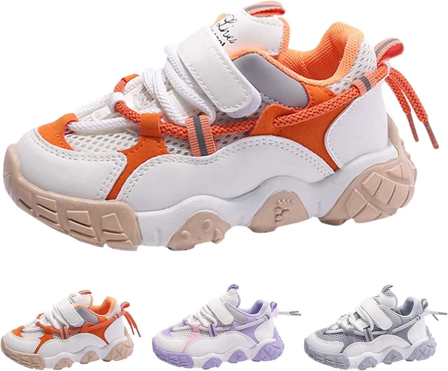 Kids Sneakers Boys Girls Lace-up Tennis Shoes Unisex-Child Lightweight Breathable Walking Running Tennie Shoes