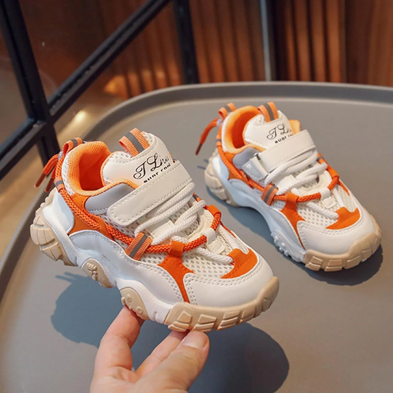 Kids Sneakers Boys Girls Lace-up Tennis Shoes Unisex-Child Lightweight Breathable Walking Running Tennie Shoes