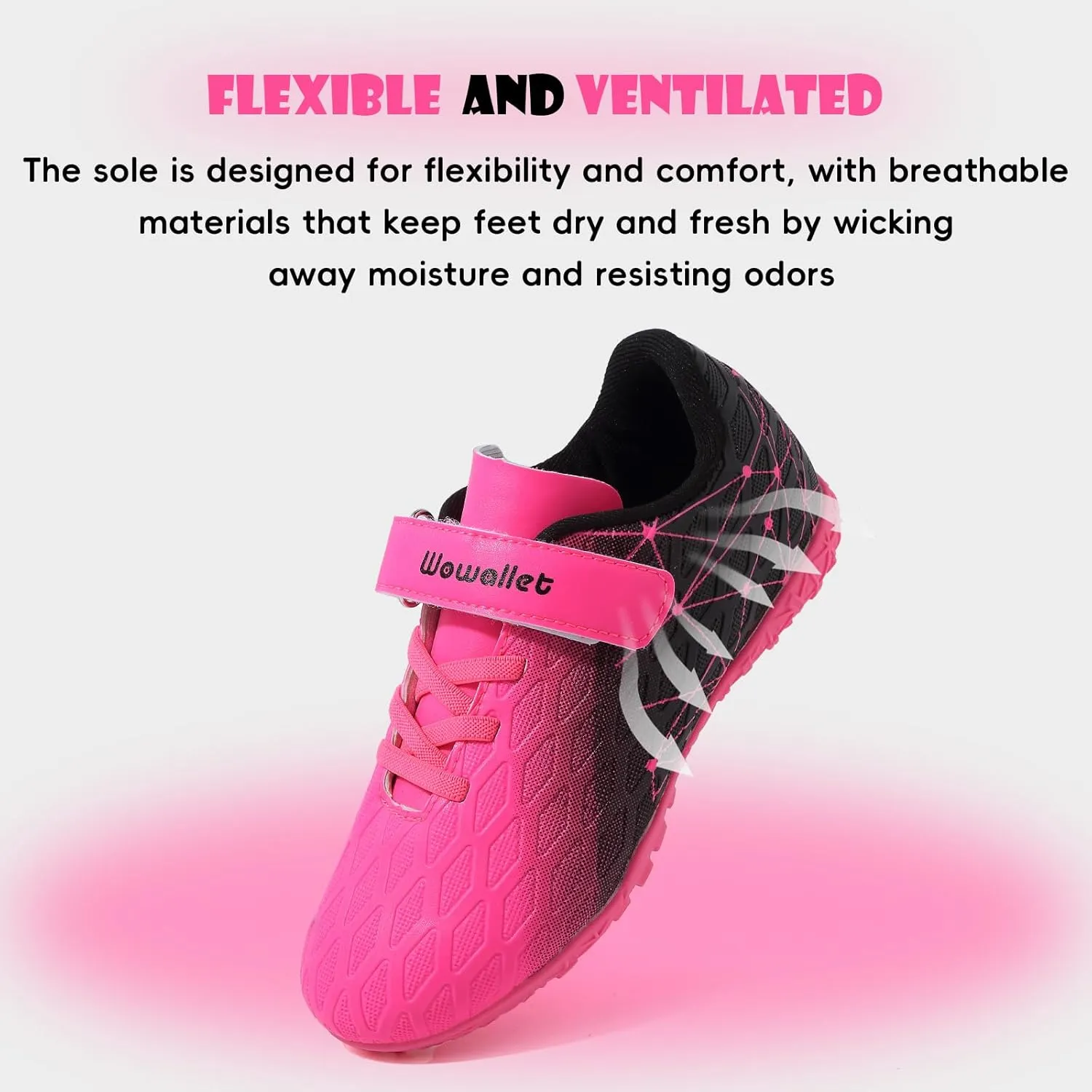Kids Soccer Cleats Boys Girls Athletic Indoor Soccer Shoes Sneaker for Unisex