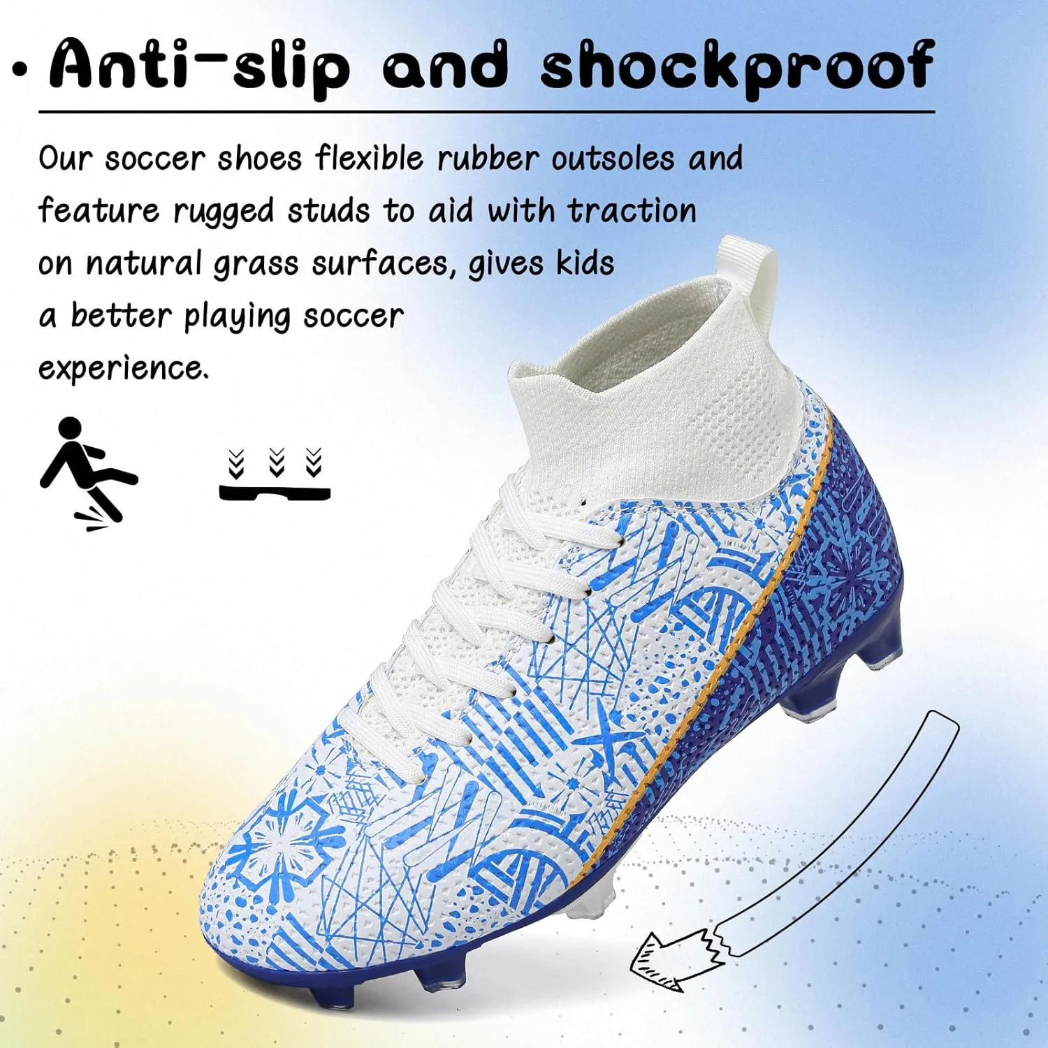 Kids Soccer Cleats Boys Girls Football Cleats Turf Soccer Shoes AG/FG