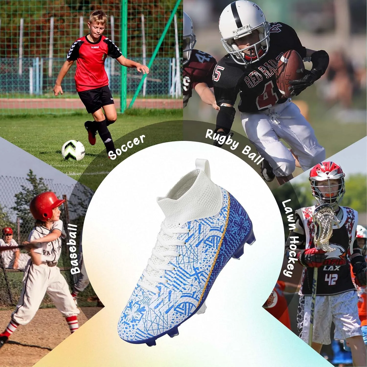 Kids Soccer Cleats Boys Girls Football Cleats Turf Soccer Shoes AG/FG