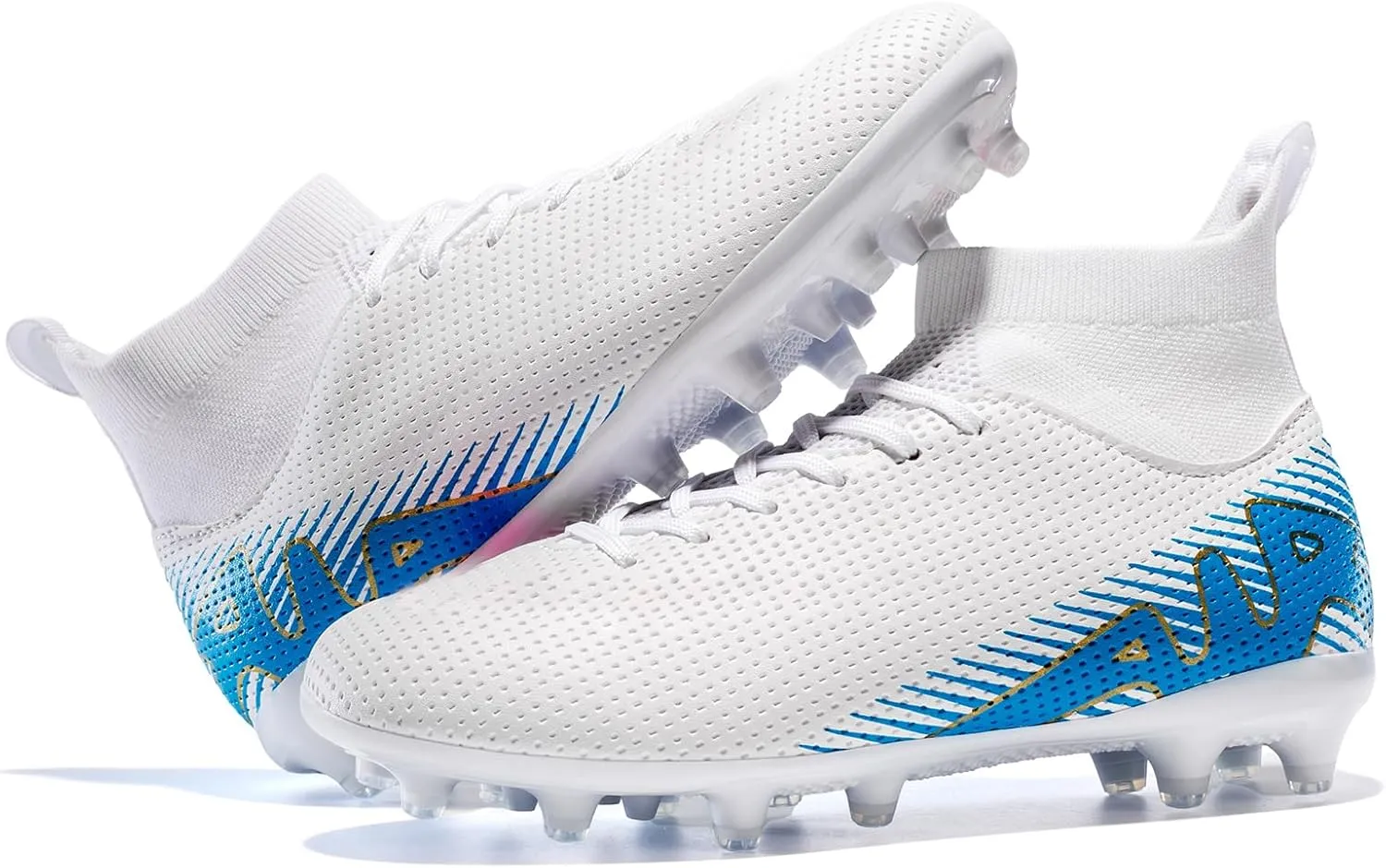 Kids Soccer Shoes-Firm Ground Soccer Cleats Boys Girls Athletic Outdoor Indoor