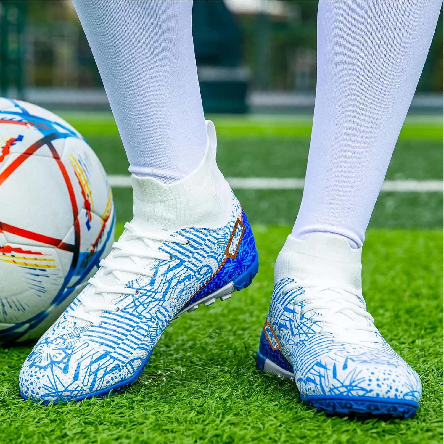 Kids Turf Soccer Shoes Boys Girls Youth Indoor Outdoor Soccer Cleats Football Shoes (Toddler/Little Kid/Big Kid)