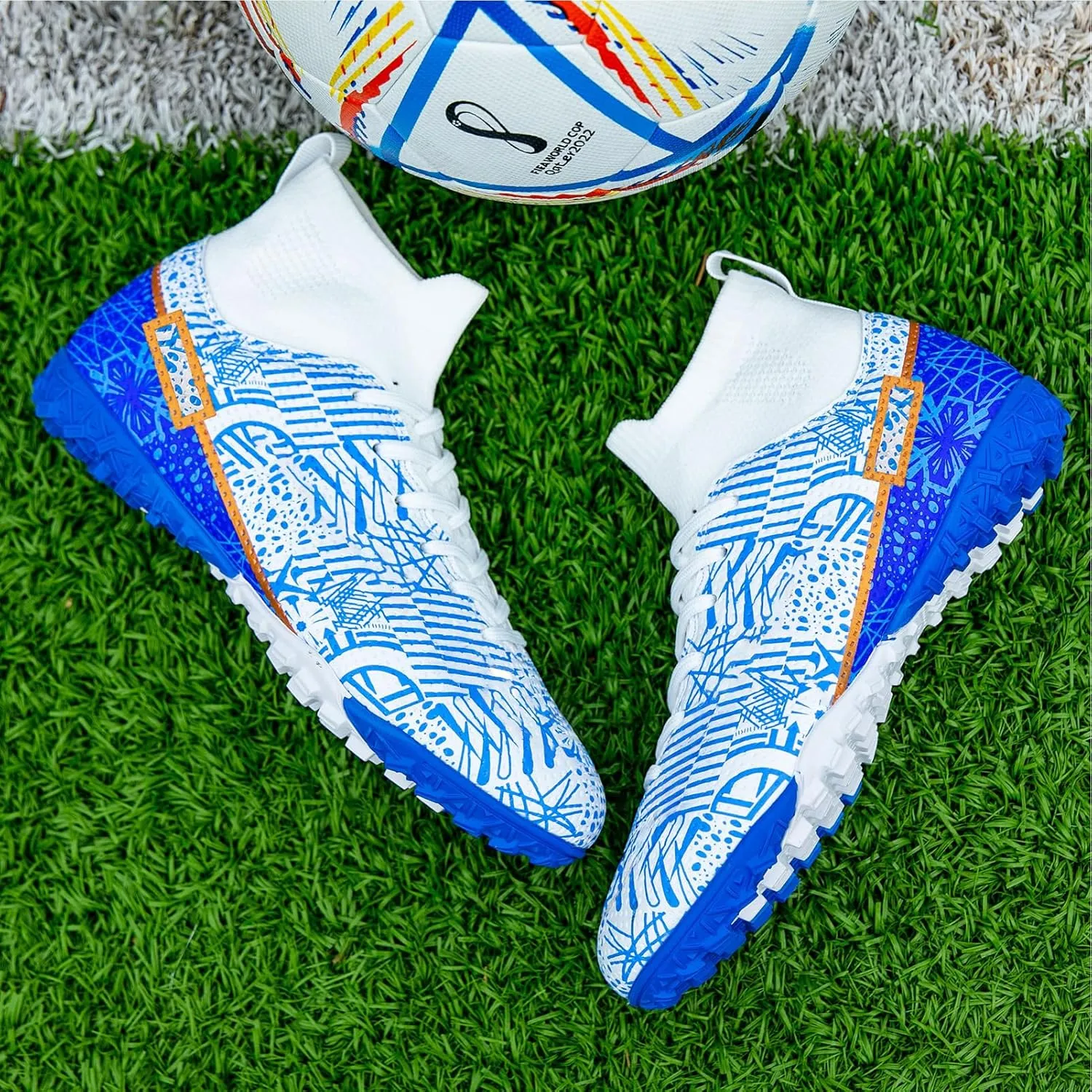 Kids Turf Soccer Shoes Boys Girls Youth Indoor Outdoor Soccer Cleats Football Shoes (Toddler/Little Kid/Big Kid)