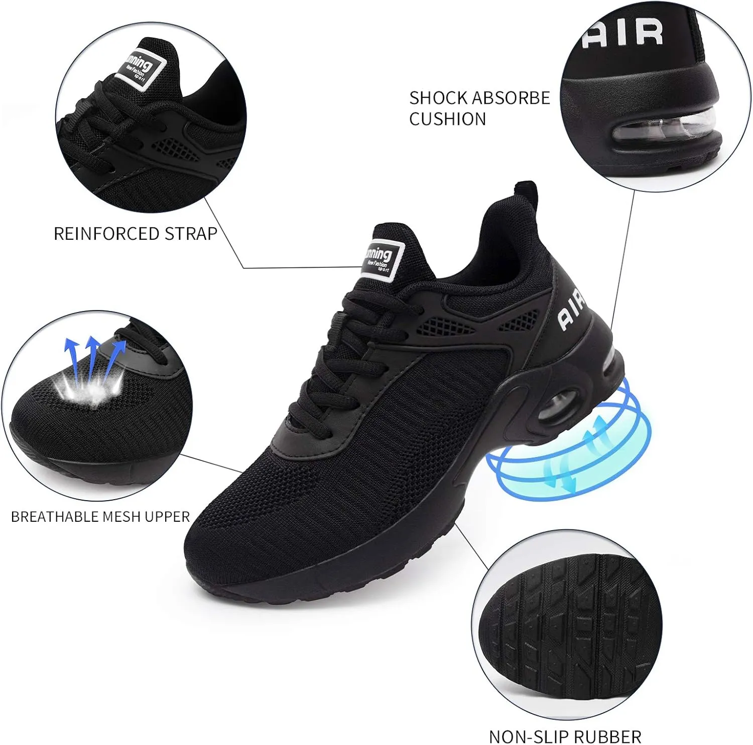KPP Running Shoes for Women, Navy Blue and Pink, Breathable Mesh Upper