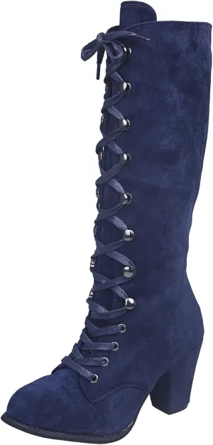 Lace Up Platform Boots for Women Low Heel Fashion Dressy Mid Calf Boots Lace up Combat Boots Leather Winter Boots Medieval Steampunk Boots Renaissance Cosplay