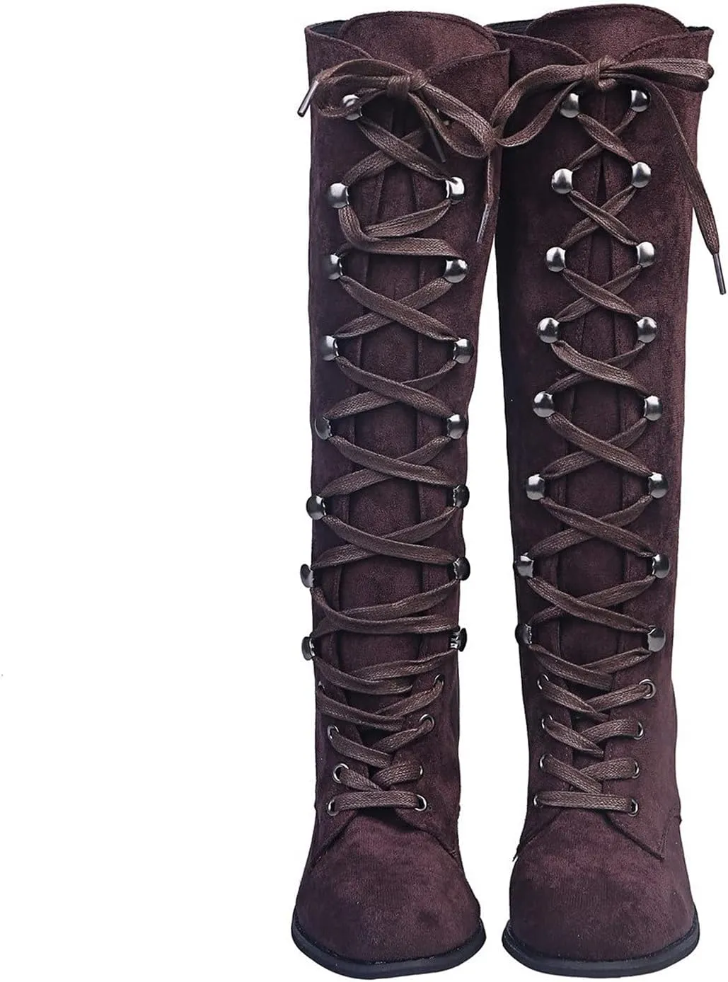 Lace Up Platform Boots for Women Low Heel Fashion Dressy Mid Calf Boots Lace up Combat Boots Leather Winter Boots Medieval Steampunk Boots Renaissance Cosplay