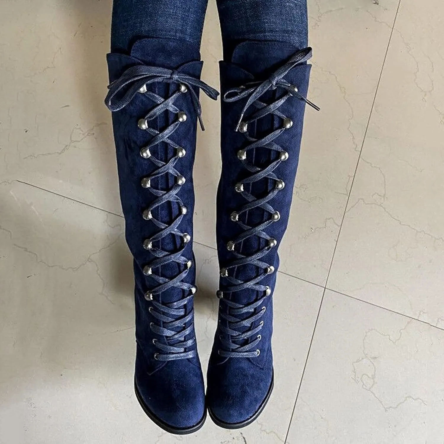 Lace Up Platform Boots for Women Low Heel Fashion Dressy Mid Calf Boots Lace up Combat Boots Leather Winter Boots Medieval Steampunk Boots Renaissance Cosplay