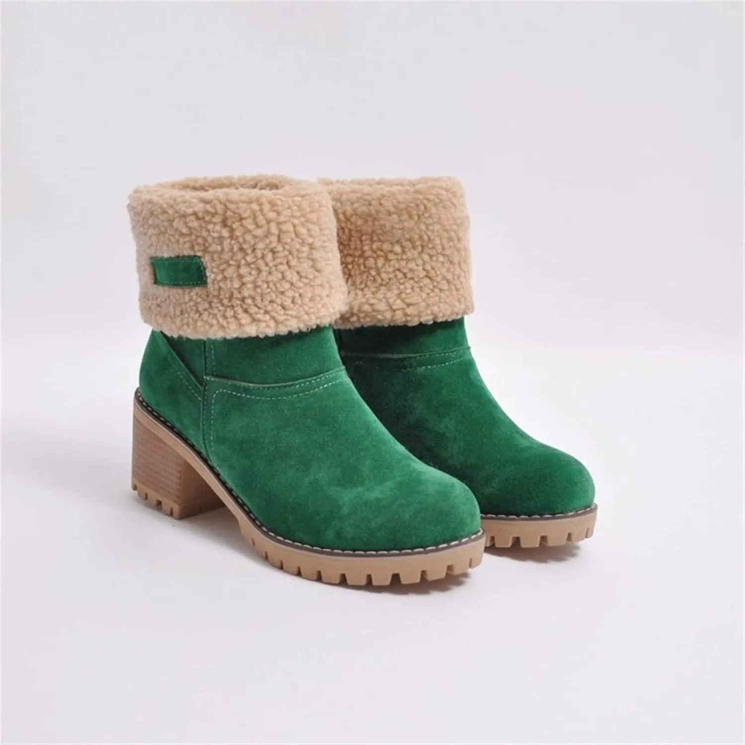 Lausiuoe Winter Boots For Women Fashion Wide Calf Snow Boots Fur Lined Warm Fuzzy booties Casual Outdoor Comfortable Shoes 2022