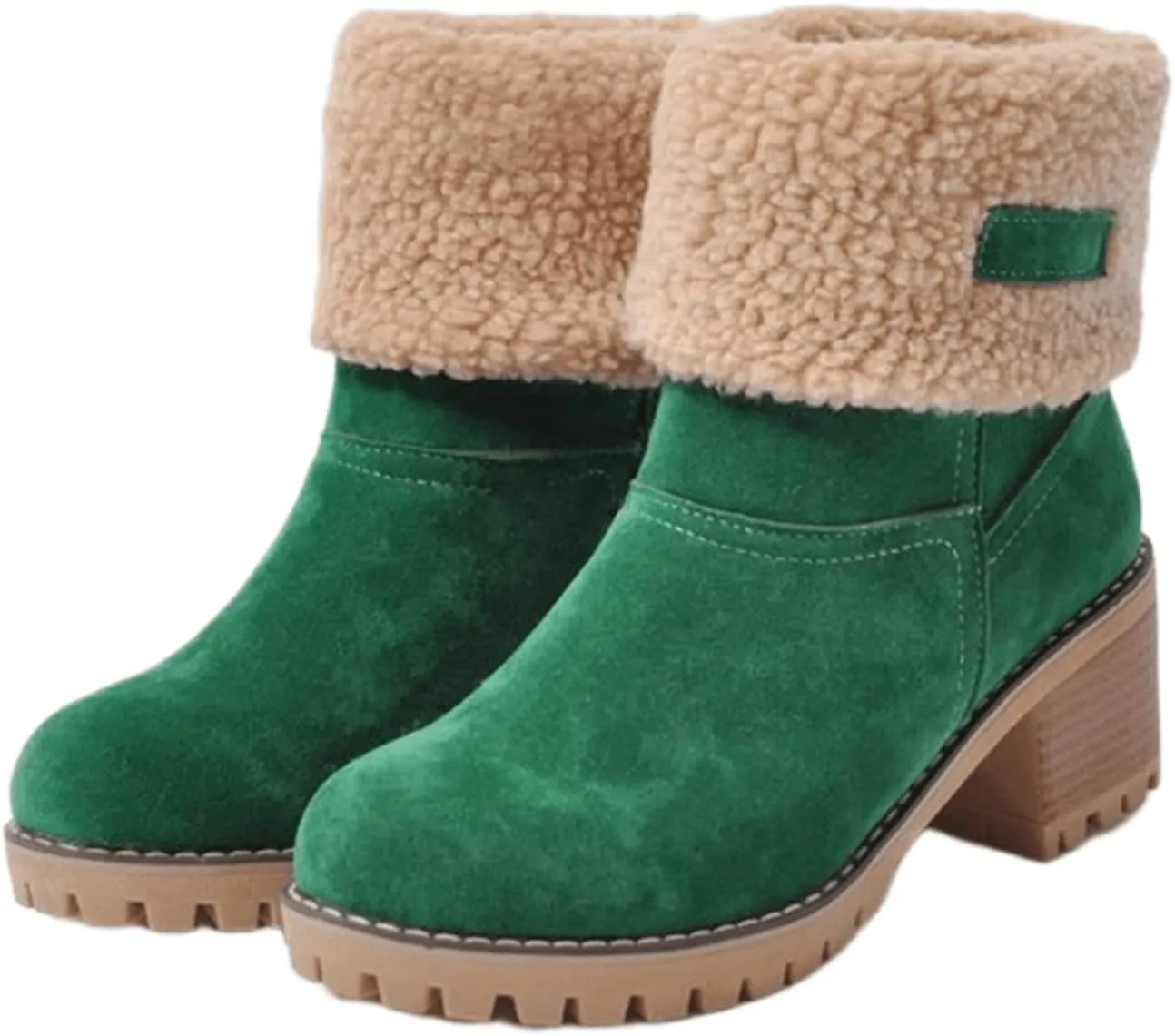 Lausiuoe Winter Boots For Women Fashion Wide Calf Snow Boots Fur Lined Warm Fuzzy booties Casual Outdoor Comfortable Shoes 2022