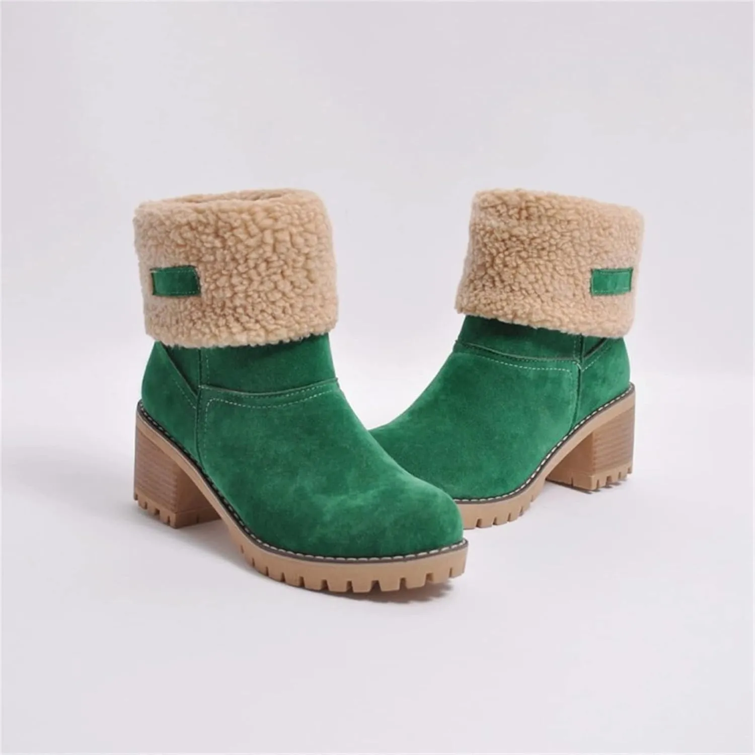 Lausiuoe Winter Boots For Women Fashion Wide Calf Snow Boots Fur Lined Warm Fuzzy booties Casual Outdoor Comfortable Shoes 2022
