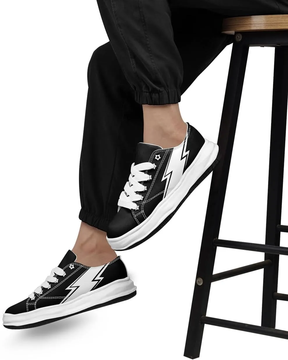 Lightning Canvas Sneakers Comfortable Casual Walking Sports Shoes for Men Women Non-slip Lace-up Flat Tennis Trainers