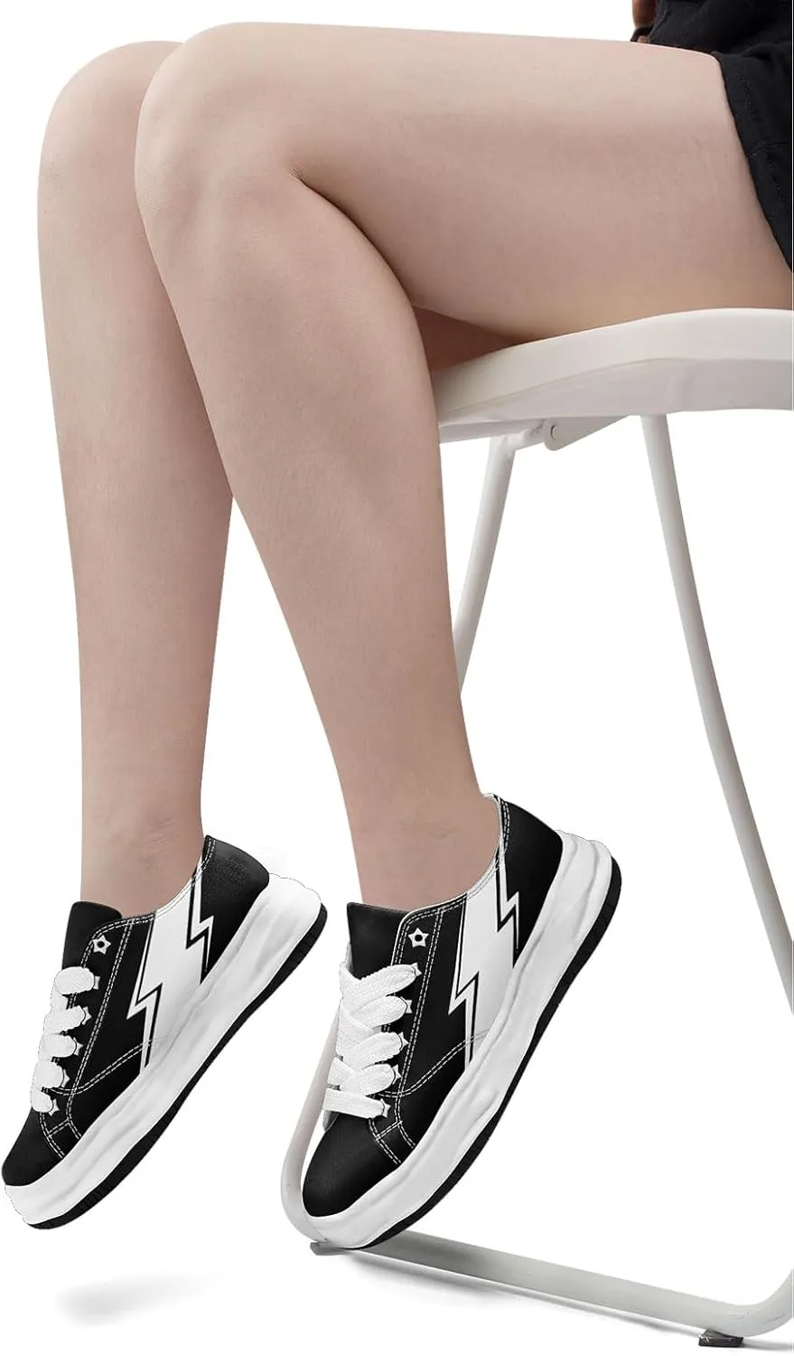 Lightning Canvas Sneakers Comfortable Casual Walking Sports Shoes for Men Women Non-slip Lace-up Flat Tennis Trainers