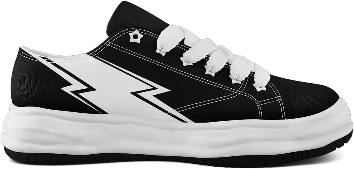 Lightning Canvas Sneakers Comfortable Casual Walking Sports Shoes for Men Women Non-slip Lace-up Flat Tennis Trainers