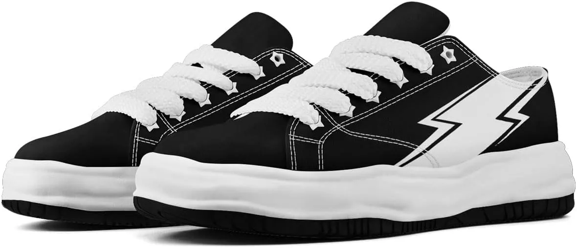 Lightning Canvas Sneakers Comfortable Casual Walking Sports Shoes for Men Women Non-slip Lace-up Flat Tennis Trainers