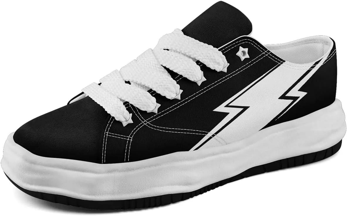 Lightning Canvas Sneakers Comfortable Casual Walking Sports Shoes for Men Women Non-slip Lace-up Flat Tennis Trainers