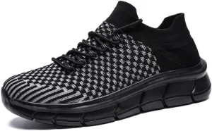 LLTMALL Unisex Breathable Mesh Lace-up Trainers Outdoor Couples Running Sneakers