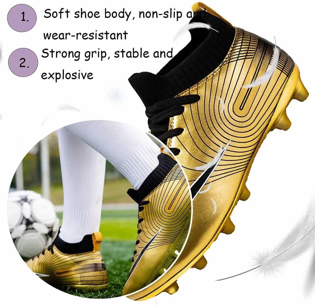 MEBAMY Football Shoes for Boys Girls Firm Ground Soccer Cleats Athletic Youth General Purpose Soccer Shoe Toddler Little Kid Big Kid
