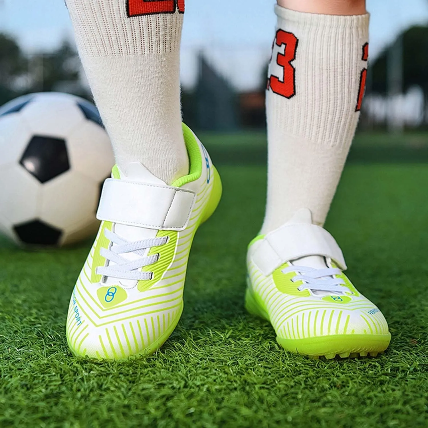 MEBAMY Football Shoes for Boys Girls Firm Ground Soccer Cleats Athletic Youth General Purpose Soccer Shoe Toddler Little Kid Big Kid