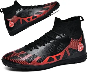 MEBAMY Men's Soccer Shoes Cleats TF High Tops Football Boots for Kids Outdoor Professional Training Athletic Turf Sneaker Rubber Sole