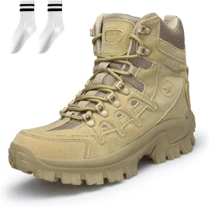 Men Outdoor Waterproof Non-Slip Hiking Boots Combat Boots,Waterproof Tactical Boots Men, Work Boots for Men