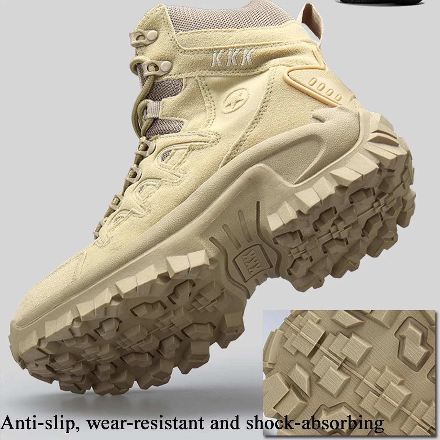 Men Outdoor Waterproof Non-Slip Hiking Boots Combat Boots,Waterproof Tactical Boots Men, Work Boots for Men
