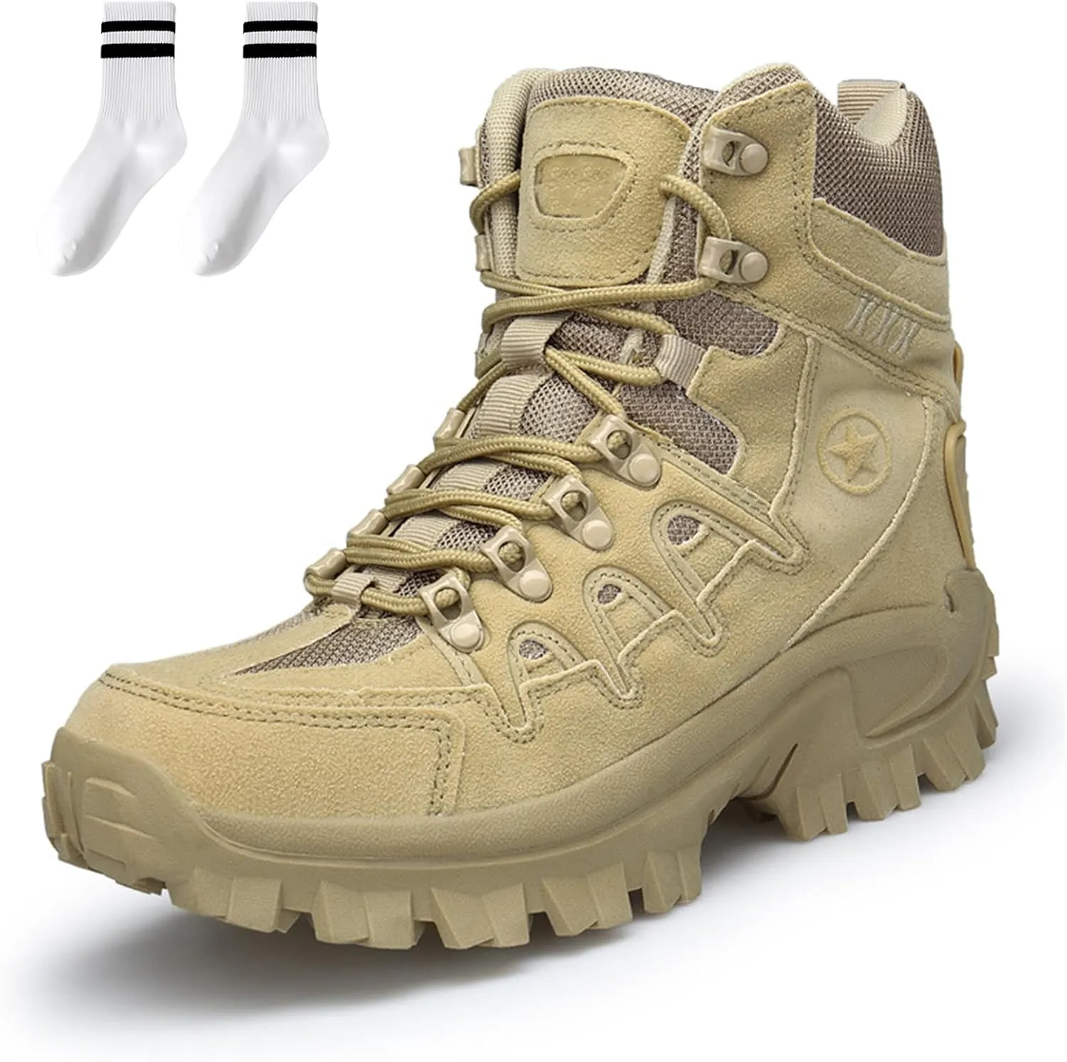 Men Outdoor Waterproof Non-Slip Hiking Boots Combat Boots,Waterproof Tactical Boots Men, Work Boots for Men