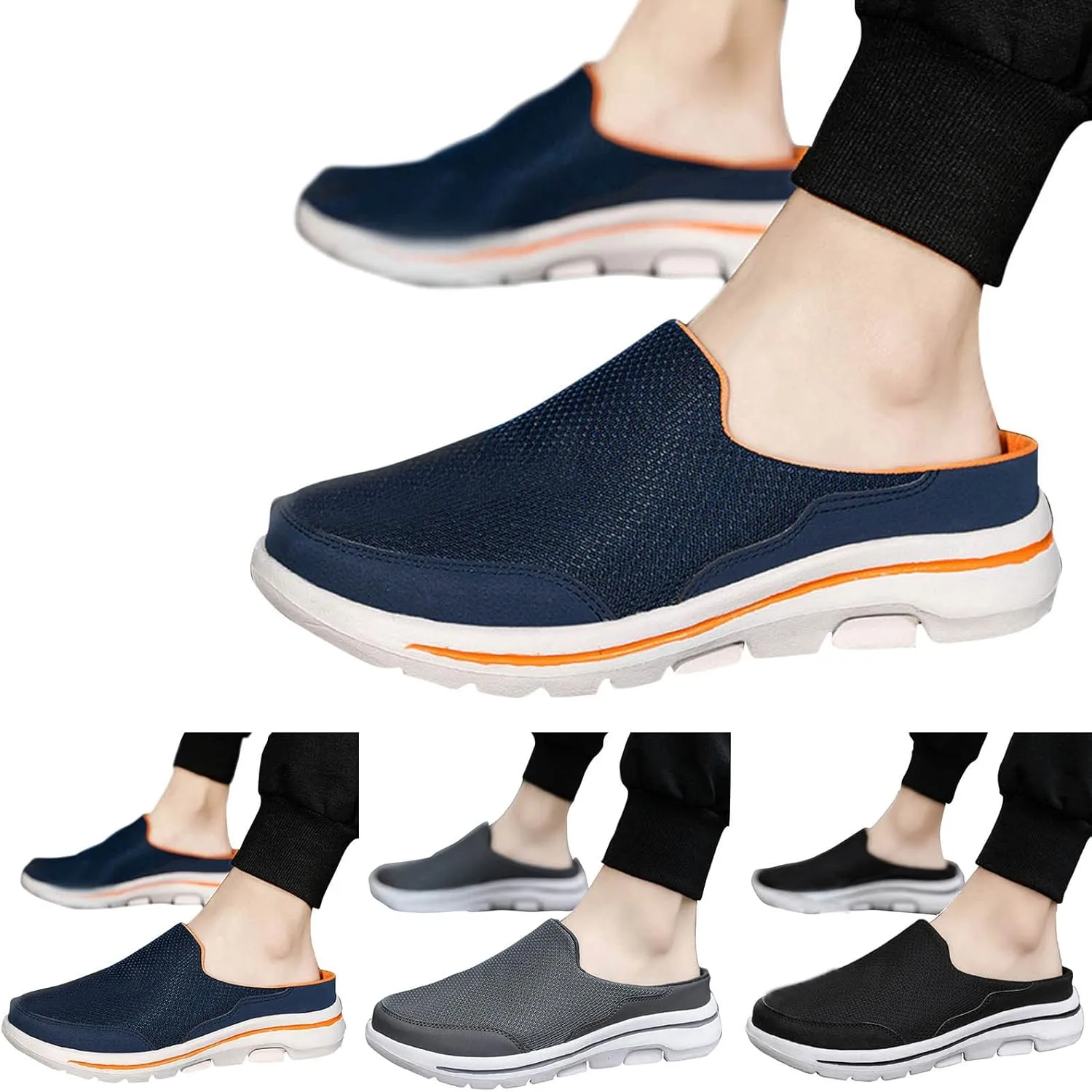 Men Sports Shoes Fashionable and Simple Solid Color New Pattern Summer Breathable Mesh Sneaker Shoes for Men