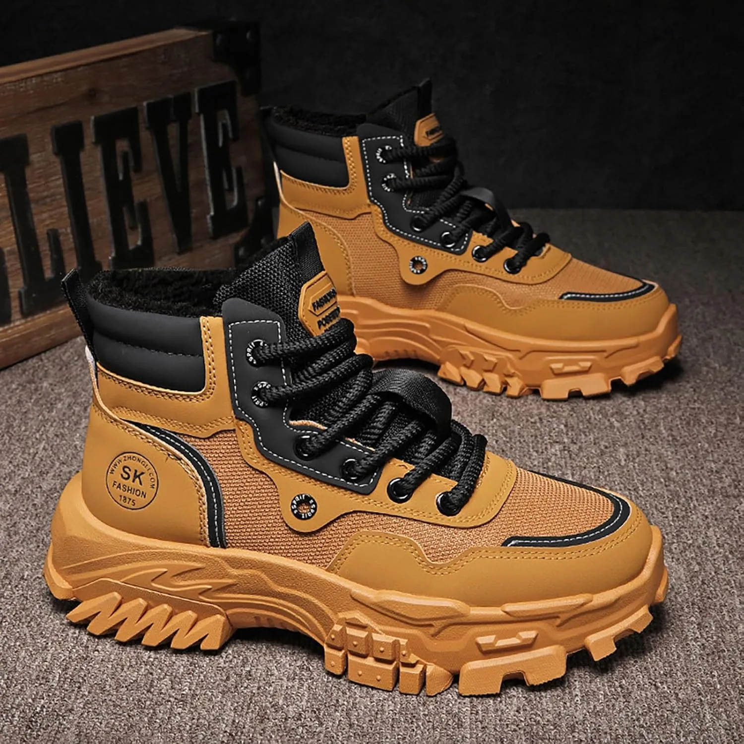 Men Work Boots with Zipper Hiking Sneakers Shoes Warm Womens Working Shoes Composite Toe Waterproof Outdoor Shoes Lightweight Anti Slip Hike Grounded Footwear