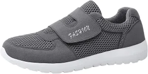 Men's 2025 New Hook Loop Solid Color Fly Woven Mesh Breathable Running Shoes Mens Sneaker Socks Low Cut Shoes