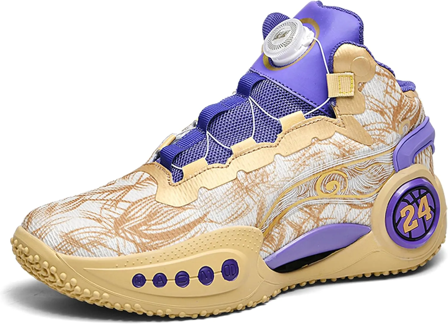 Men's Basketball Shoes Anti-Slip and Wear-Resistant Soles Running Shoes Graffiti Design Fashionable Sports Shoes