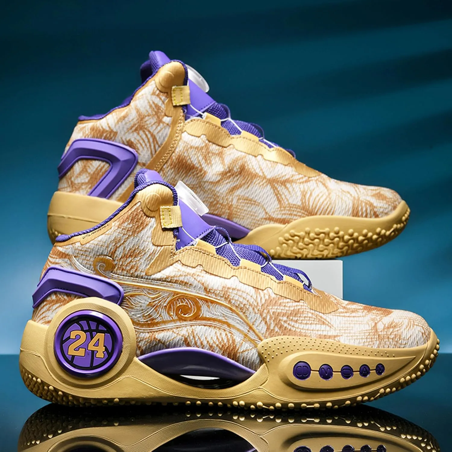 Men's Basketball Shoes Anti-Slip and Wear-Resistant Soles Running Shoes Graffiti Design Fashionable Sports Shoes