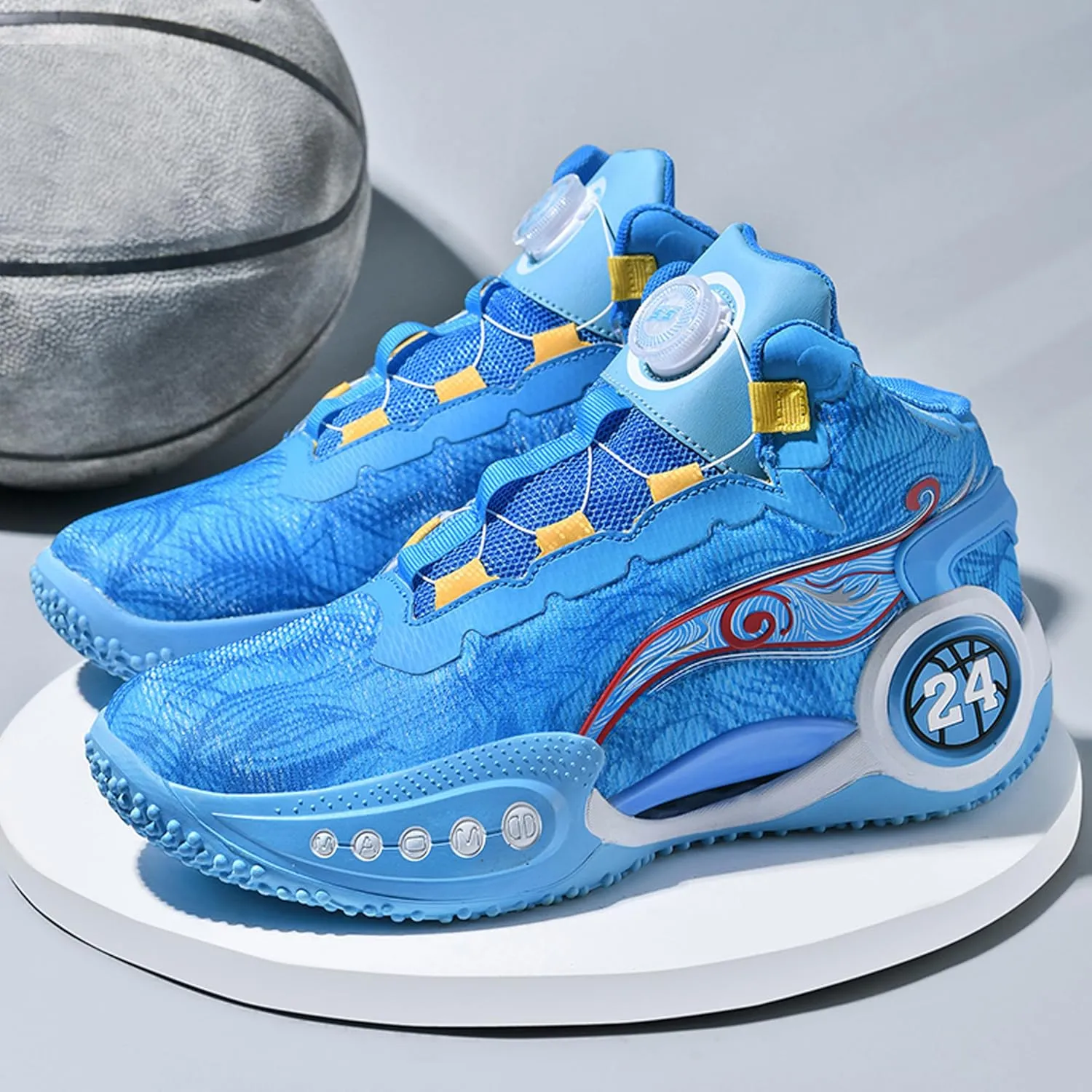 Men's Basketball Shoes Anti-Slip and Wear-Resistant Soles Running Shoes Graffiti Design Fashionable Sports Shoes