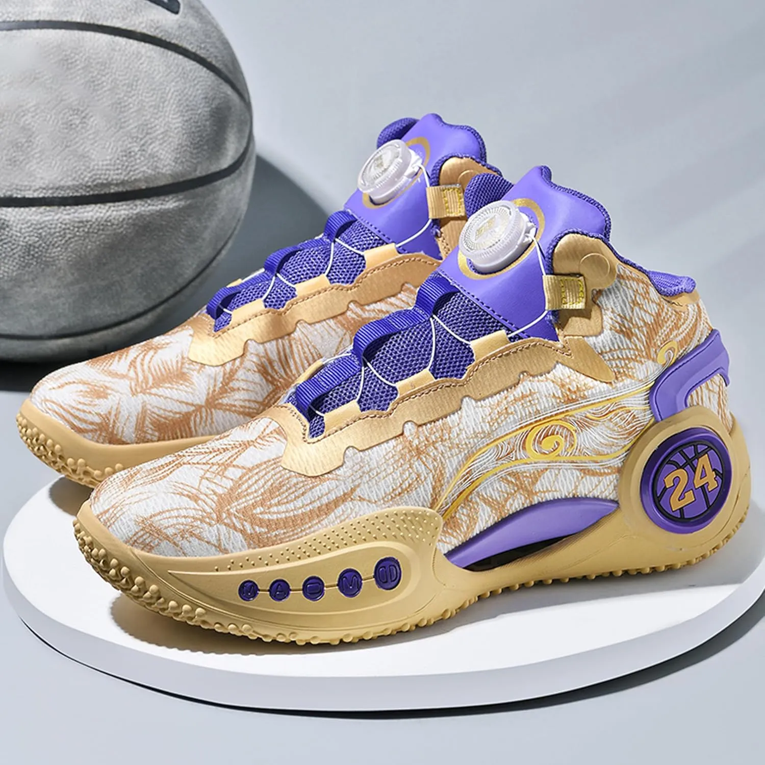 Men's Basketball Shoes Anti-Slip and Wear-Resistant Soles Running Shoes Graffiti Design Fashionable Sports Shoes