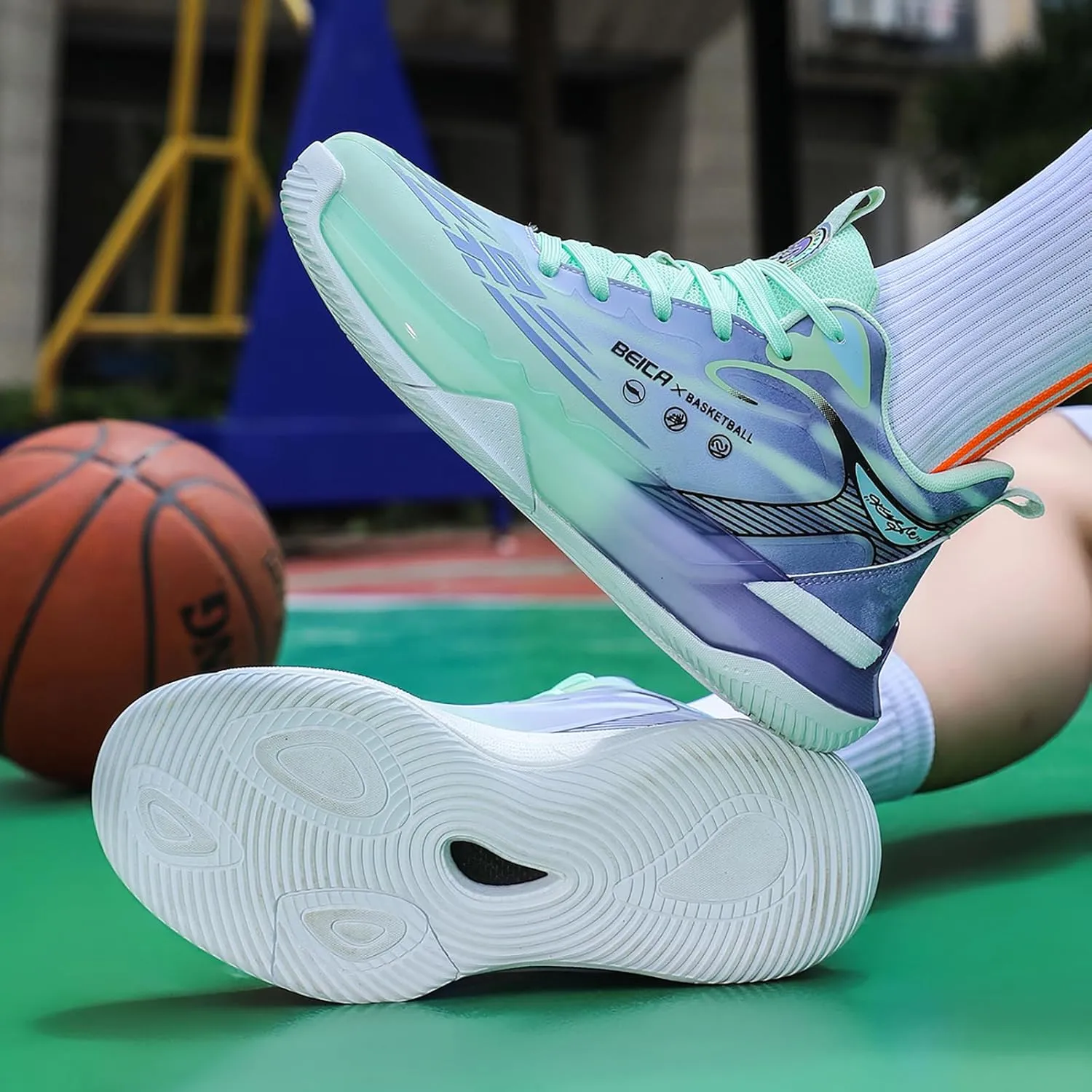 Mens Basketball Shoes Fashion Sneakers Athletic Comfortable Breathable Leightweight Lace-Up Outdoor Non Slip Sport Shoe