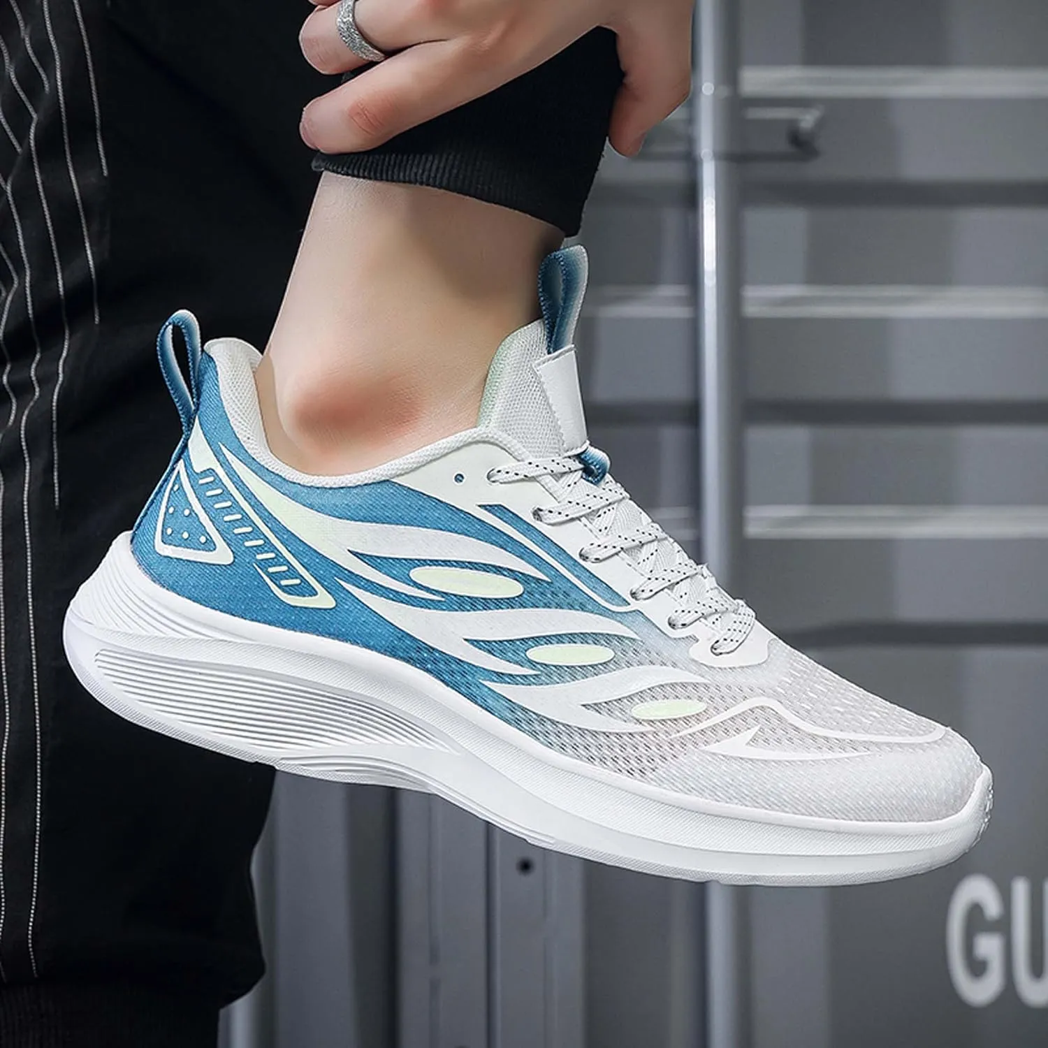 Men's Fashionable Comfortable Breathable Mesh Running Shoes, Wear-Resistant Non Slip Soft Sole Casual Walking Shoes, Men's Volleyball Shoes, Jogging Shoes, Black Tennis Shoes