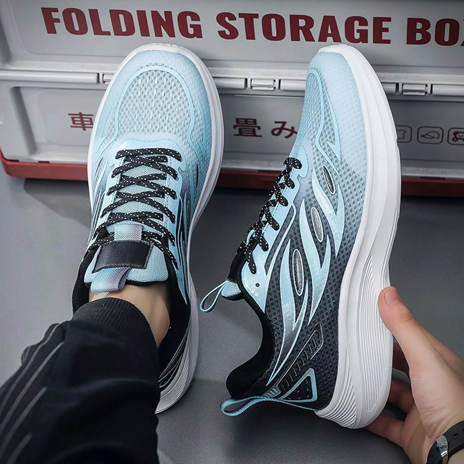Men's Fashionable Comfortable Breathable Mesh Running Shoes, Wear-Resistant Non Slip Soft Sole Casual Walking Shoes, Men's Volleyball Shoes, Jogging Shoes, Black Tennis Shoes