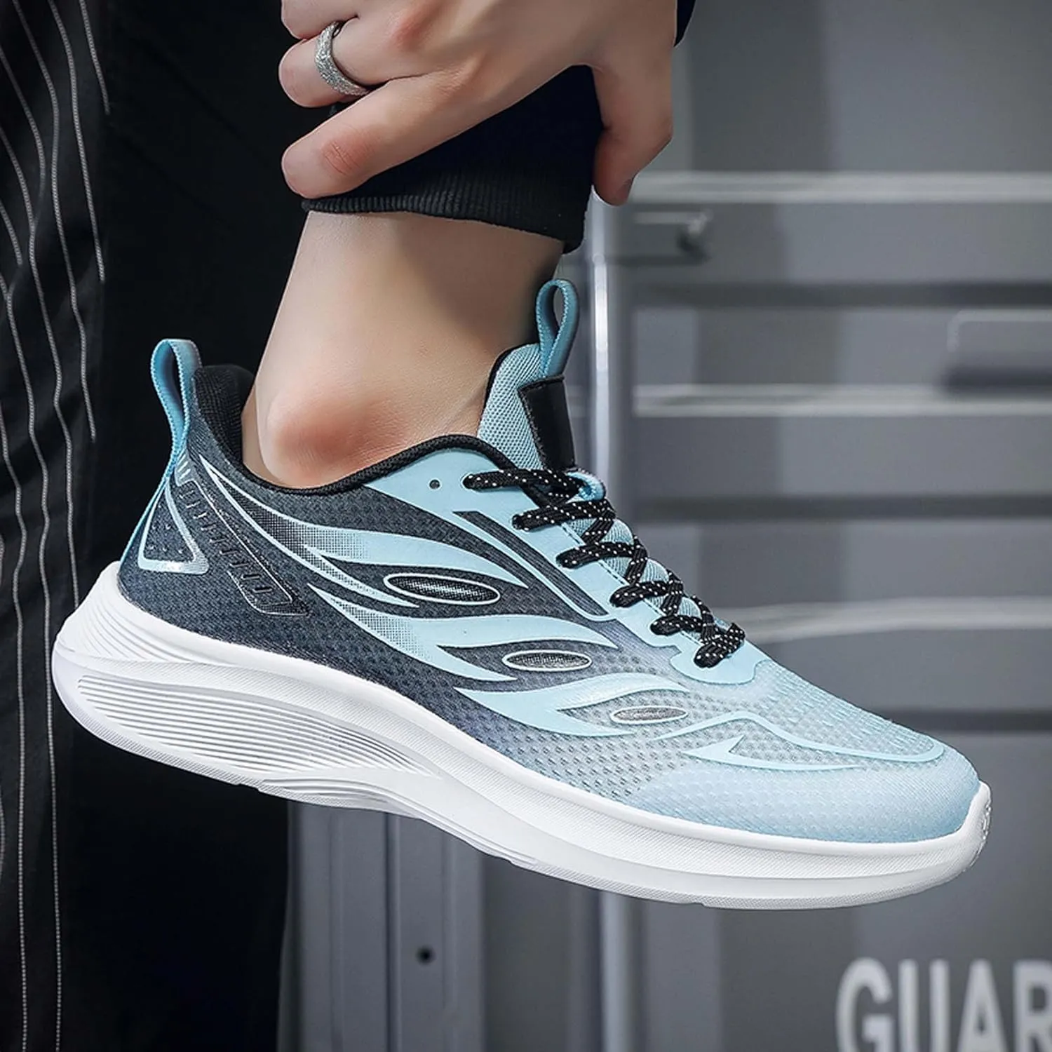 Men's Fashionable Comfortable Breathable Mesh Running Shoes, Wear-Resistant Non Slip Soft Sole Casual Walking Shoes, Men's Volleyball Shoes, Jogging Shoes, Black Tennis Shoes