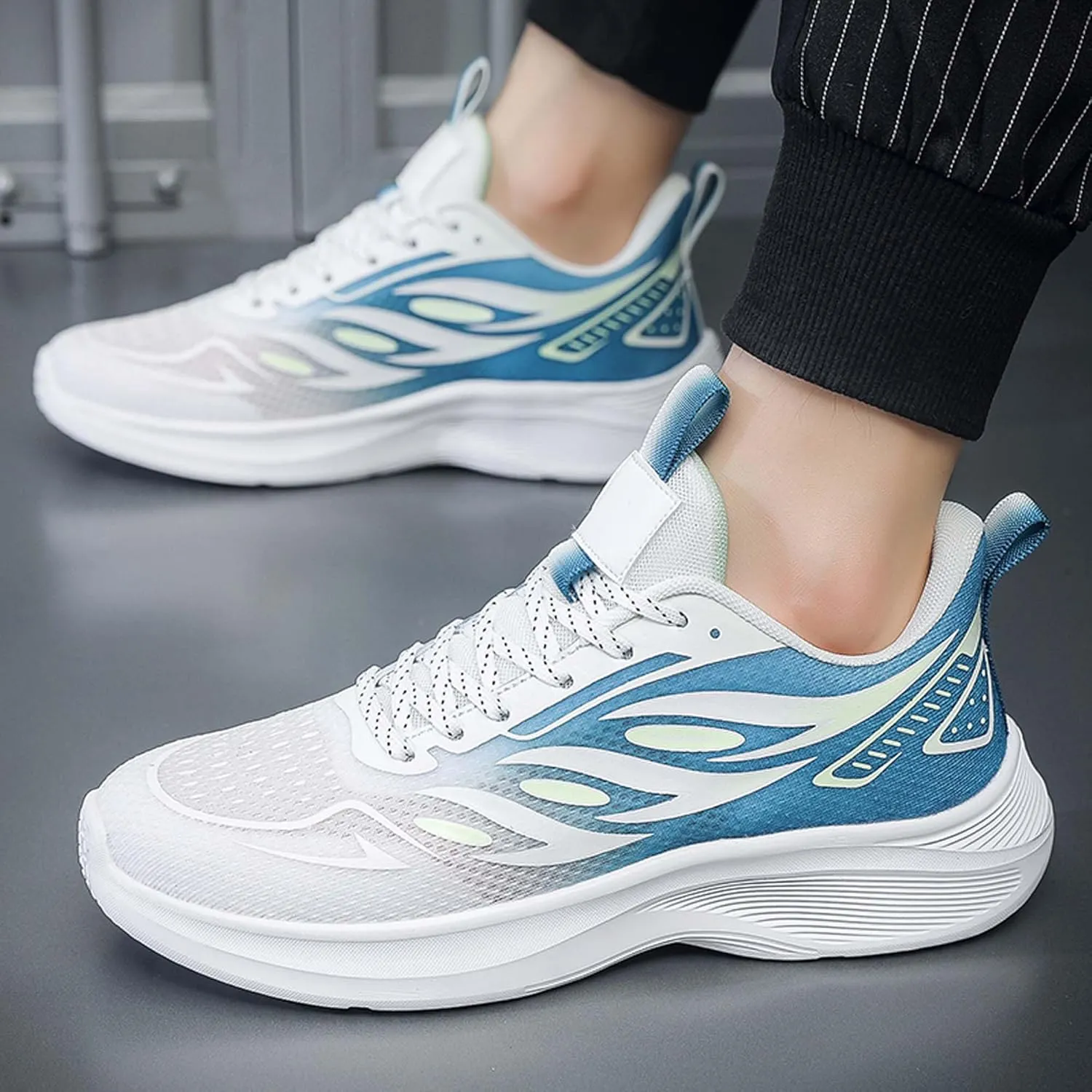 Men's Fashionable Comfortable Breathable Mesh Running Shoes, Wear-Resistant Non Slip Soft Sole Casual Walking Shoes, Men's Volleyball Shoes, Jogging Shoes, Black Tennis Shoes