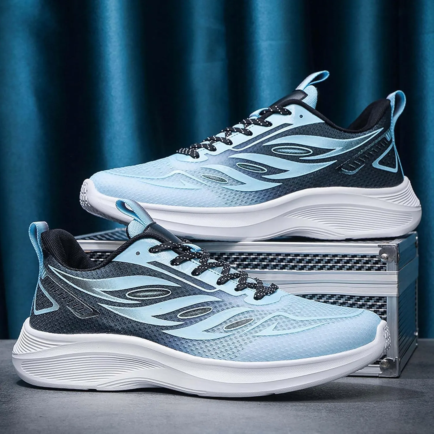 Men's Fashionable Comfortable Breathable Mesh Running Shoes, Wear-Resistant Non Slip Soft Sole Casual Walking Shoes, Men's Volleyball Shoes, Jogging Shoes, Black Tennis Shoes