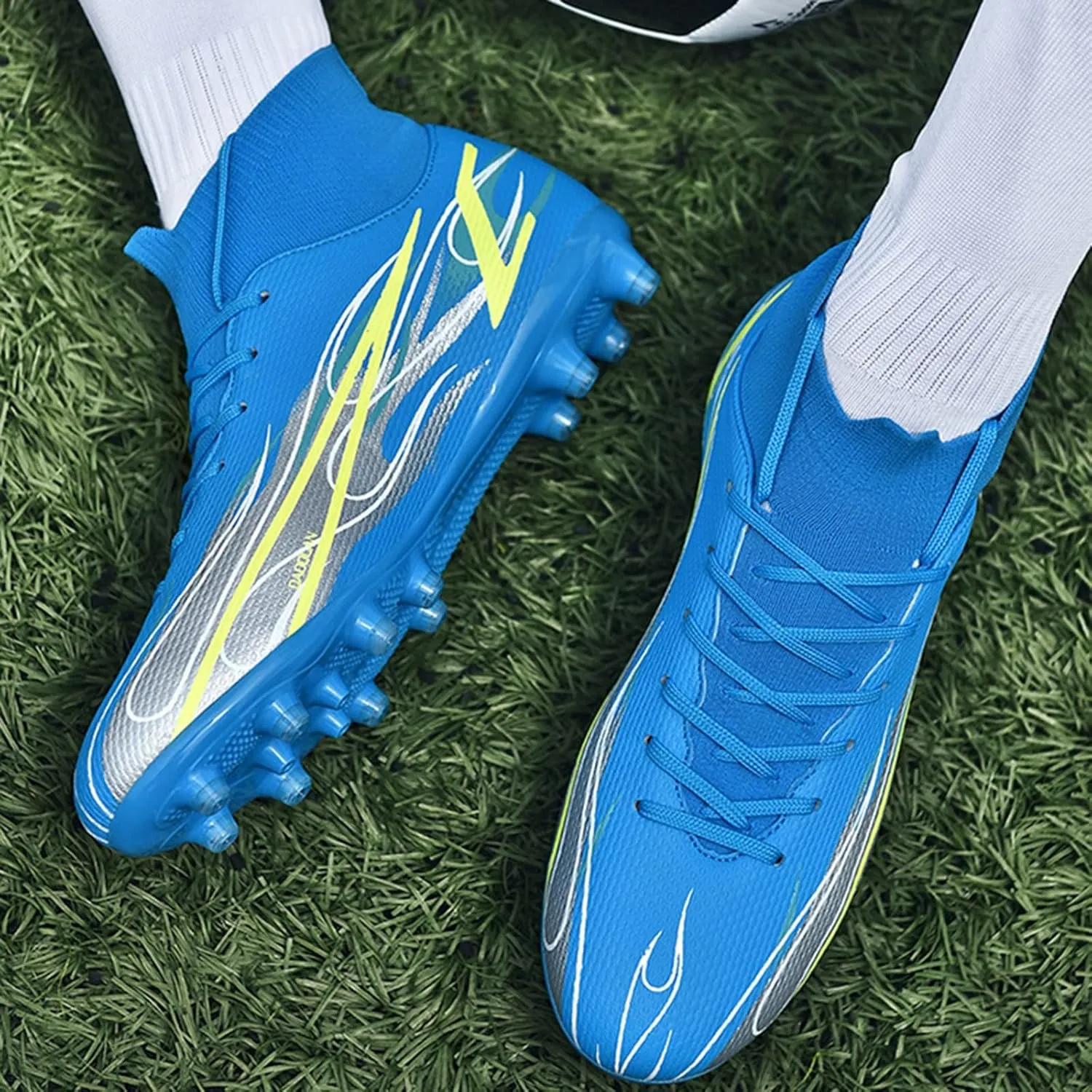 Mens Football Boots Cleats Professional Spikes Soccer Shoes Competition/Training Boy's Sneakers (Color : A, Size : 8.5 Women/7 Men)