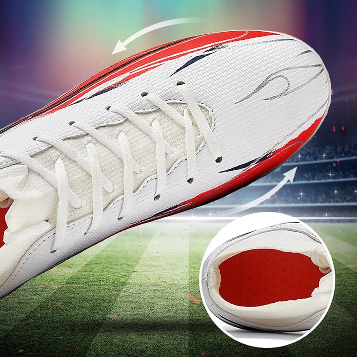 Mens Football Boots Cleats Professional Spikes Soccer Shoes Competition/Training Boy's Sneakers (Color : A, Size : 8.5 Women/7 Men)