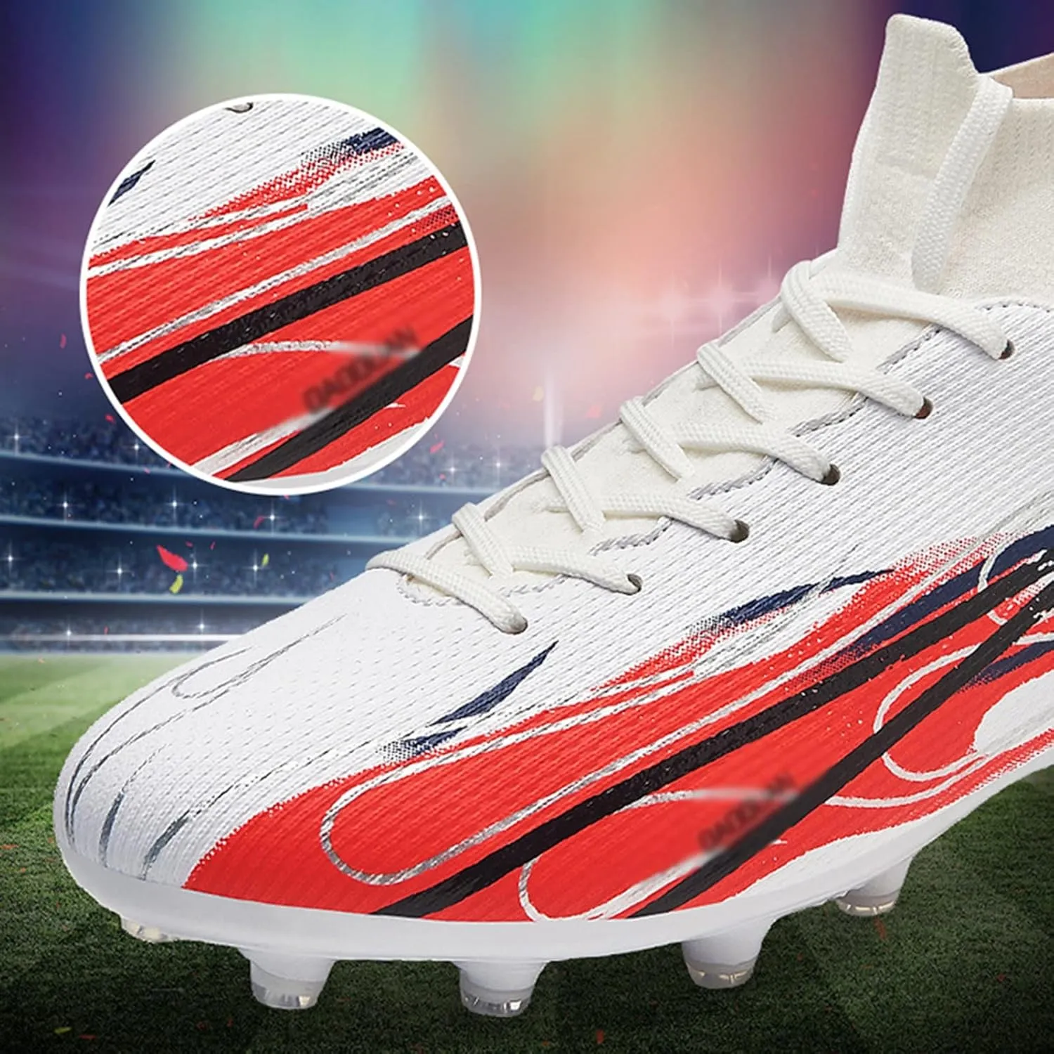 Mens Football Boots Cleats Professional Spikes Soccer Shoes Competition/Training Boy's Sneakers (Color : A, Size : 8.5 Women/7 Men)